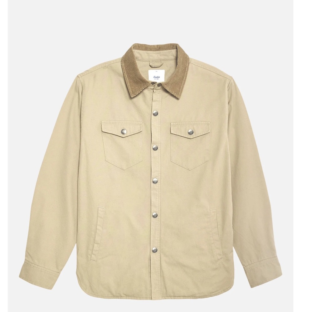 Katin Tan Shirt Jacket with Corduroy Collar